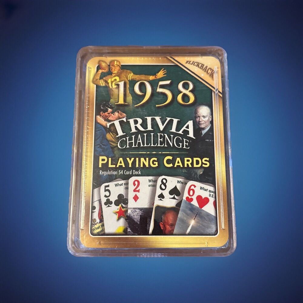 Trivia Challenge Playing Cards About 1958 Sealed Deck Includes Answer Key